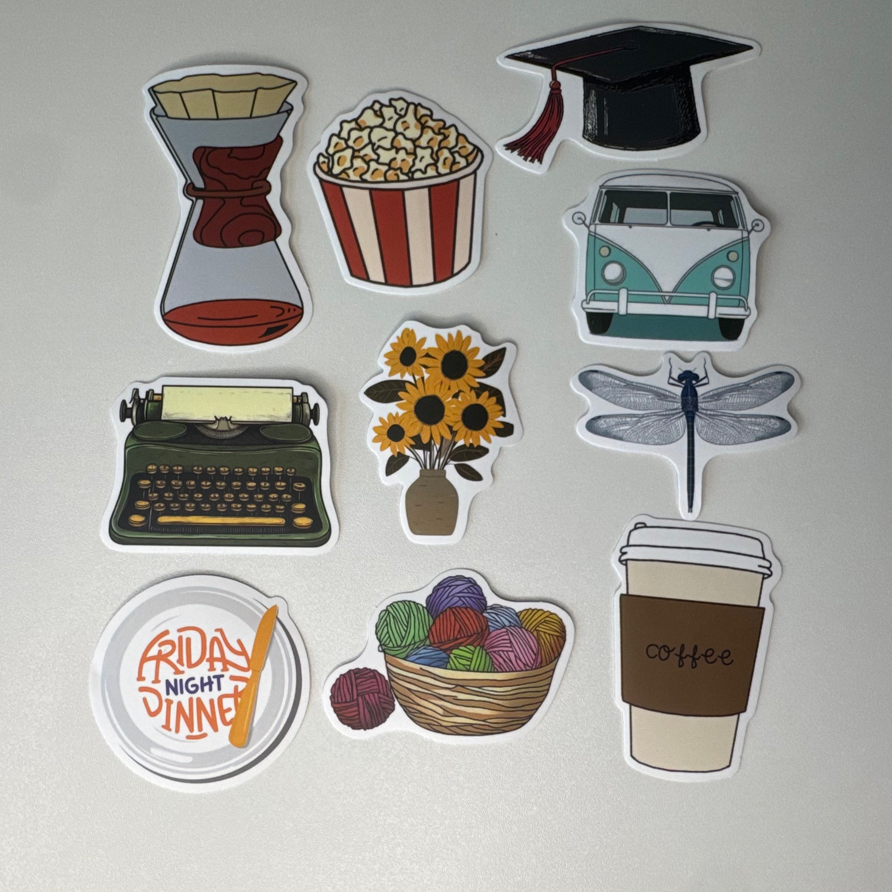Coffee & Campus Aesthetic Sticker Set №1