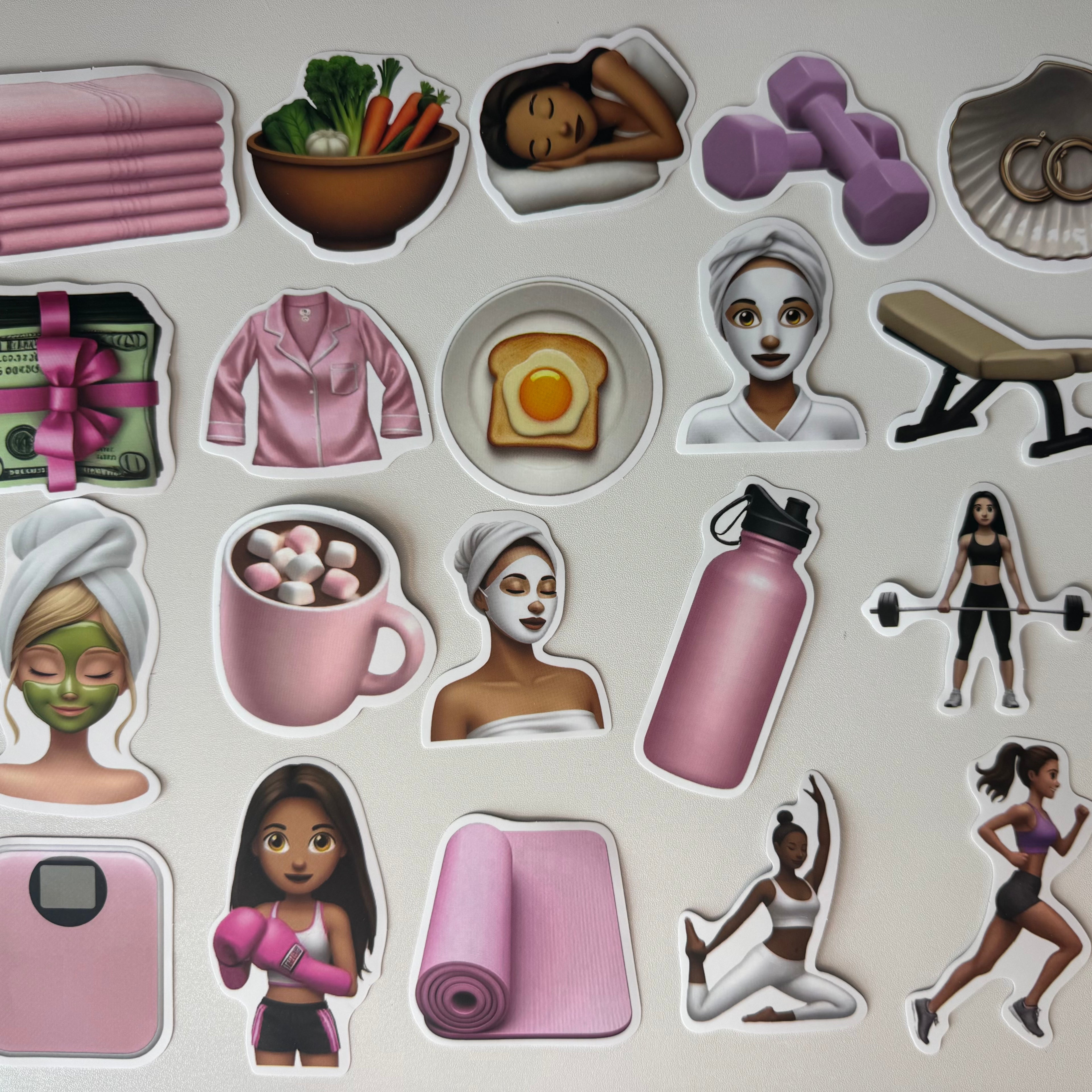 Pink Gym & Self-Care Sticker Set №3