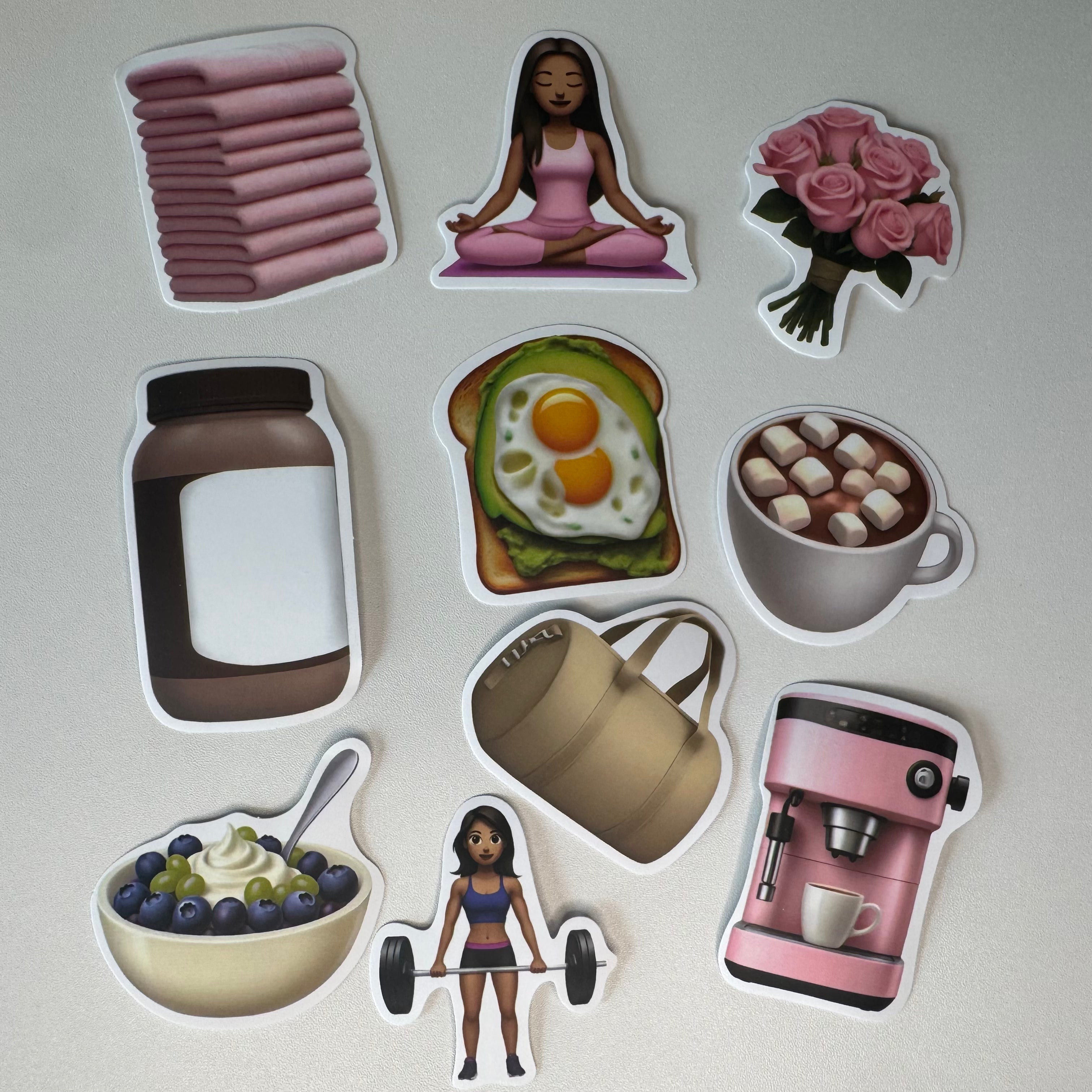 Pink Gym & Self-Care Sticker Set №1